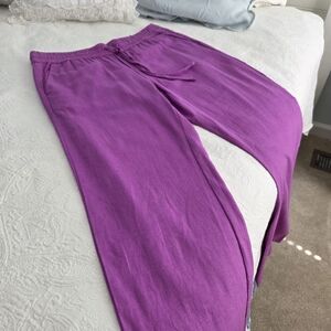 Ann Taylor Factory Linen Easy Pants in Rich Purple